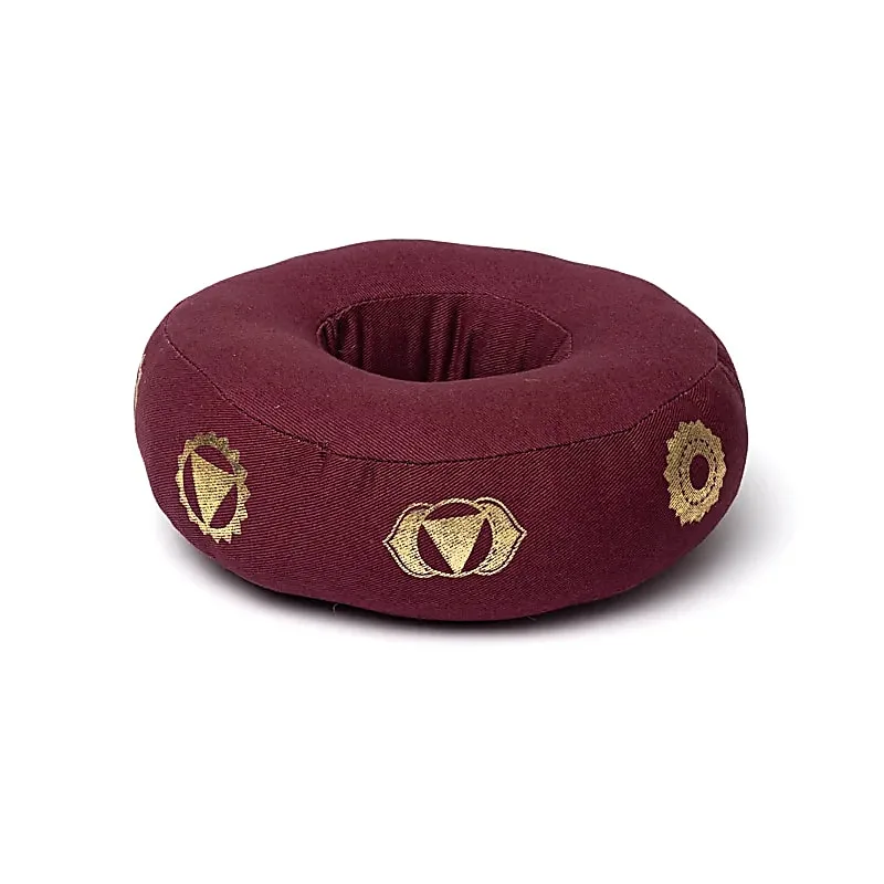 Klankschaalkussen 7 chakra’s aubergine M - 17 cm x 6 cm - Afbeelding 3