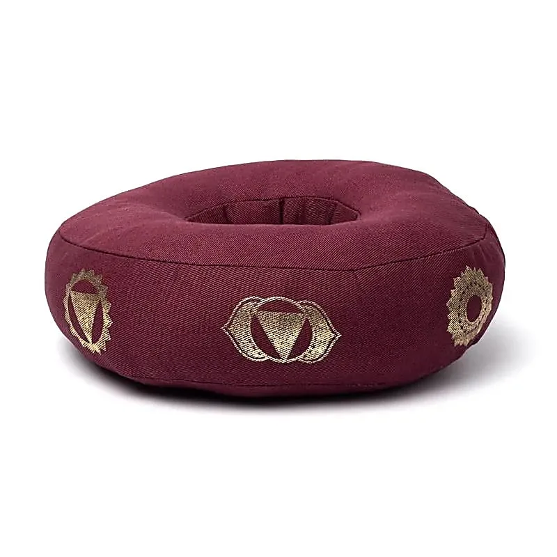 Klankschaalkussen 7 chakra’s aubergine L - 21 cm x 7.5 cm - Afbeelding 1