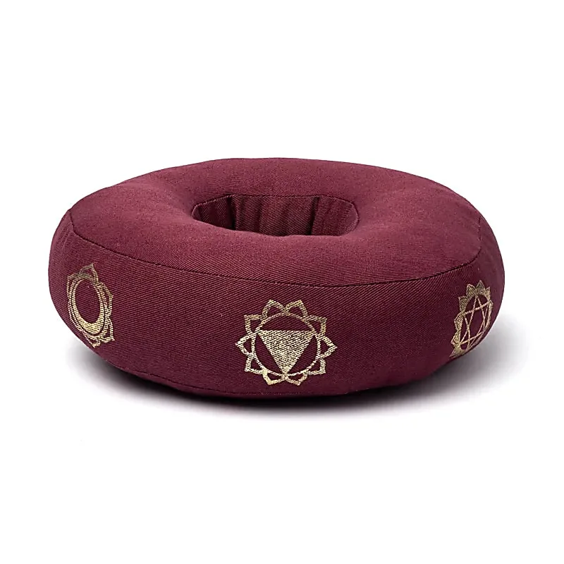 Klankschaalkussen 7 chakra’s aubergine L - 21 cm x 7.5 cm - Afbeelding 3