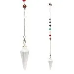 Pendel seleniet druppelvormig + chakra ketting - 4 cm