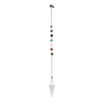 Pendel seleniet druppelvormig + chakra ketting - 4 cm - Afbeelding 2