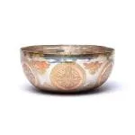 Verzilverde klankschaal Boeddha Vairochana -  ± 25 cm -  ± 1700-1800 gram