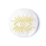 Gegraveerde mineraalschijf bergkristal alziend oog - 5.5 cm - Afbeelding 2