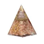 Orgoniet pyramide zonnesteen met zon symbool -  6 cm x 6 cm x 8,5 cm