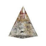 Orgoniet pyramide maansteen met maan symbool -  6 cm x 6 cm x 8,5 cm - Afbeelding 4