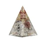 Orgoniet pyramide maansteen met maan symbool -  6 cm x 6 cm x 8,5 cm - Afbeelding 3