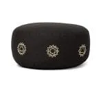 Meditatiekussen zwart 7 chakra's biokatoen (OCS) -  33 cm x 17 cm - Afbeelding 3