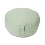 Meditatiekussen rond zachtgroen biokatoen (OCS) -  33 cm x 17 cm