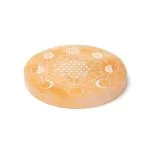 Seleniet perzik plaat rond gegraveerd - ± 12 cm x 1 cm