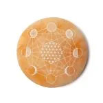 Seleniet perzik plaat rond gegraveerd - ± 12 cm x 1 cm - Afbeelding 2