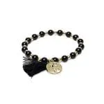 Armband zwarte toermalijn & hematiet met Levensboom en kwastje