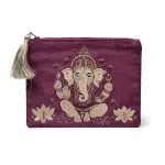 Etui fluweel paars met Ganesha - 20 cm x 15 cm