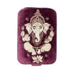 Sieraden / tarotdoos fluweel paars met Ganesha - 11 cm x 15.5 cm x 5 cm - Afbeelding 2
