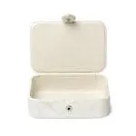 Sieraden / tarotdoos fluweel gebroken wit met Bloem des Levens vredesteken -  11 x 15,5 x 5 cm - Afbeelding 2