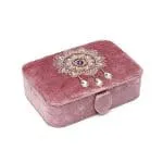 Sieraden / tarotdoos fluweel lila met Mandala -  11 cm x 15,5 cm x 5 cm