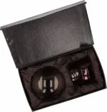 Glazen bol/kristallen bol - waarzeggers/waarzegsters decoratie - 10 cm - op houten voet - Afbeelding 2