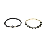 Armband zwarte toermalijn & hematiet set van 2