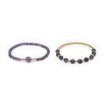 Armband amethist & hematiet set van 2