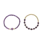 Armband pastel gemengde edelstenen met hematiet set van 2 - Afbeelding 2