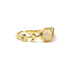 Ring maanfasen met witte agaat