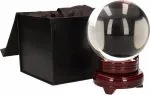 Glazen bol/kristallen bol - waarzeggers/waarzegsters decoratie - 10 cm - op houten voet