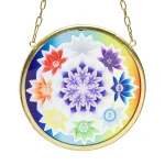 Raamdecoratie glas Chakra lotus rond - Ø15 cm x 38 cm