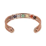 Magnetische koperen armband met chakrastenen - ± 7 cm - Afbeelding 2