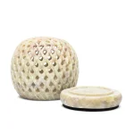 Ronde zeepstenen kaarsenhouder stippen - ±8 cm - Afbeelding 3