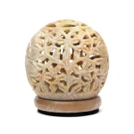 Ronde zeepstenen kaarsenhouder bloem - ± 8 cm - Afbeelding 4