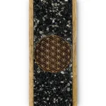 Wierookhouder Flower of life toermalijn en pyriet mangohout -± 25 cm x 7 cm x 1 cm - Afbeelding 3
