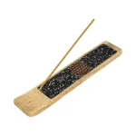 Wierookhouder Flower of life toermalijn en pyriet mangohout -± 25 cm x 7 cm x 1 cm