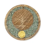 Wierookkegelhouder Tree of life amazoniet mangohout - 10 cm - Afbeelding 2