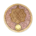 Wierookkegelhouder Mandala rozenkwarts mangohout - ± 10 cm - Afbeelding 2
