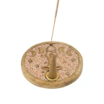Wierookkegelhouder Godin maanfasen roze maansteen mangohout - ± 10 cm - Afbeelding 3