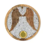 Wierookkegelhouder Engelenvleugels angeliet mangohout - 10 cm - Afbeelding 2