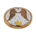 Wierookkegelhouder Engelenvleugels angeliet mangohout - 10 cm