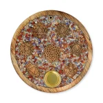 Wierookkegelhouder 7 Chakra's gemengde chakrastenen mangohout - 10 cm - Afbeelding 2