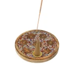 Wierookkegelhouder 7 Chakra's gemengde chakrastenen mangohout - 10 cm - Afbeelding 3