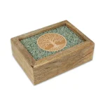 Tarot sieradendoos Tree of life amazoniet mangohout - ± 18 cm x 14 cm x 7 cm