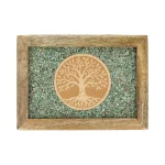 Tarot sieradendoos Tree of life amazoniet mangohout - ± 18 cm x 14 cm x 7 cm - Afbeelding 2