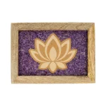Tarot sieradendoos Lotus amethist mangohout - ± 18 cm x14 cm x 7 cm - Afbeelding 2