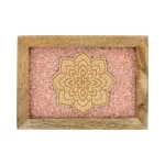 Tarot sieradendoos Mandala rozenkwarts mangohout - ± 18 cm x 14 cm x 7 cm - Afbeelding 2