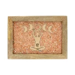 Tarot sieradendoos Godin maanfasen roze maansteen mangohout - ± 18 cm x 14 cm x 7 cm - Afbeelding 2