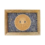 Tarot sieradendoos Spiritueel oog sodaliet mangohout - ± 18 cm x 14 cm x 7 cm - Afbeelding 2