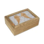 Tarot sieradendoos Engelenvleugels angeliet mangohout - ± 18 cm x 14 cm x 7 cm