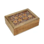 Tarot sieradendoos 7 Chakra's gemengde chakrastenen mangohout - ± 18 cm x 14 cm x 7 cm