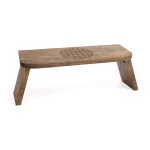 Meditatiebankje Bloem des Levens - mangohout (Inklapbaar) – ± 48 cm x 18 cm