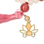 Mala lotus, rhodoniet, rozenkwarts & witte agaat - 42 cm - Afbeelding 3