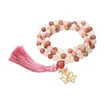 Mala lotus, rhodoniet, rozenkwarts & witte agaat - 42 cm