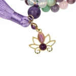 Mala lotus, lepidoliet, amazoniet, witte agaat & rozenkwarts - 42 cm - Afbeelding 3